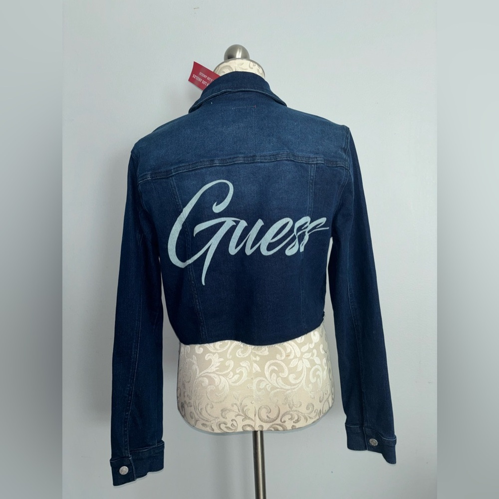 🆕 Guess Crop Jean Jacket Size Large. #H